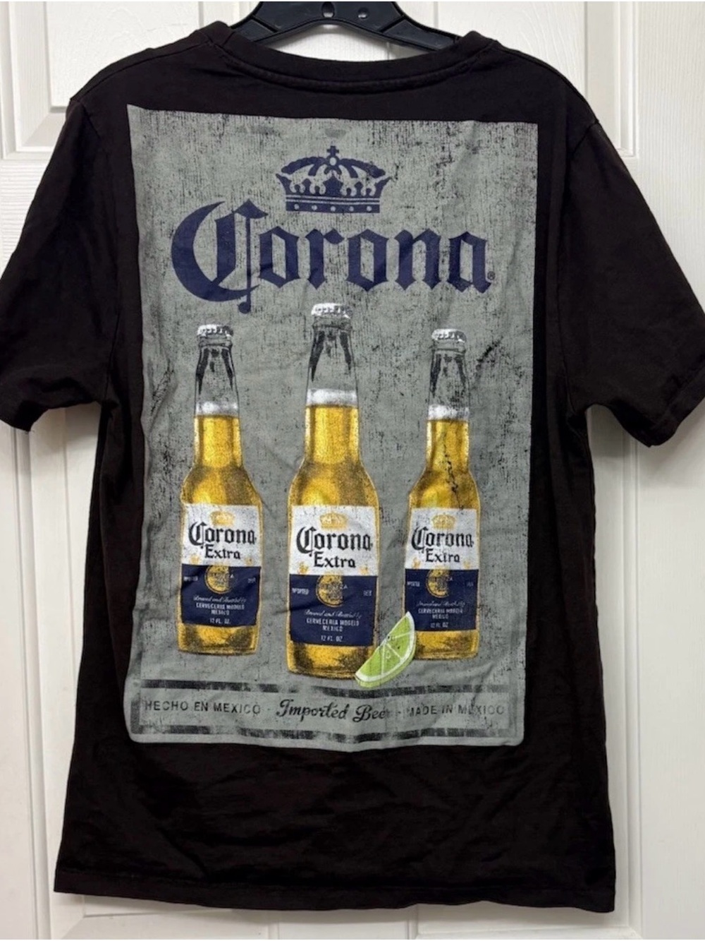Corona Extra Beer T Shirt Mens XL Novelty Bar Caribbean Graphic Tee Brown party